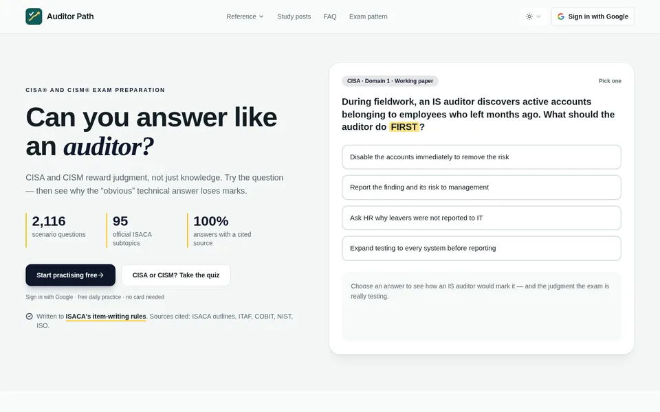 Screenshot of Auditor Path